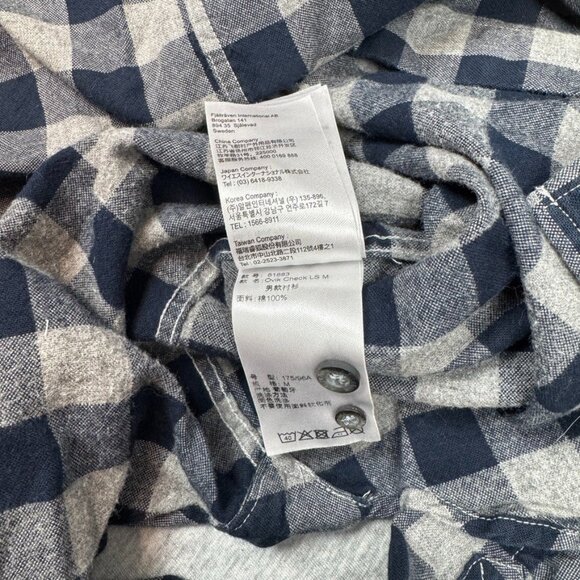 Fjallraven Shirt Adult Medium Regular Fit Ovik Flannel Check Button Down - Picture 10 of 10